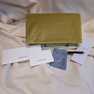Gucci Olive Green Velvet Clutch